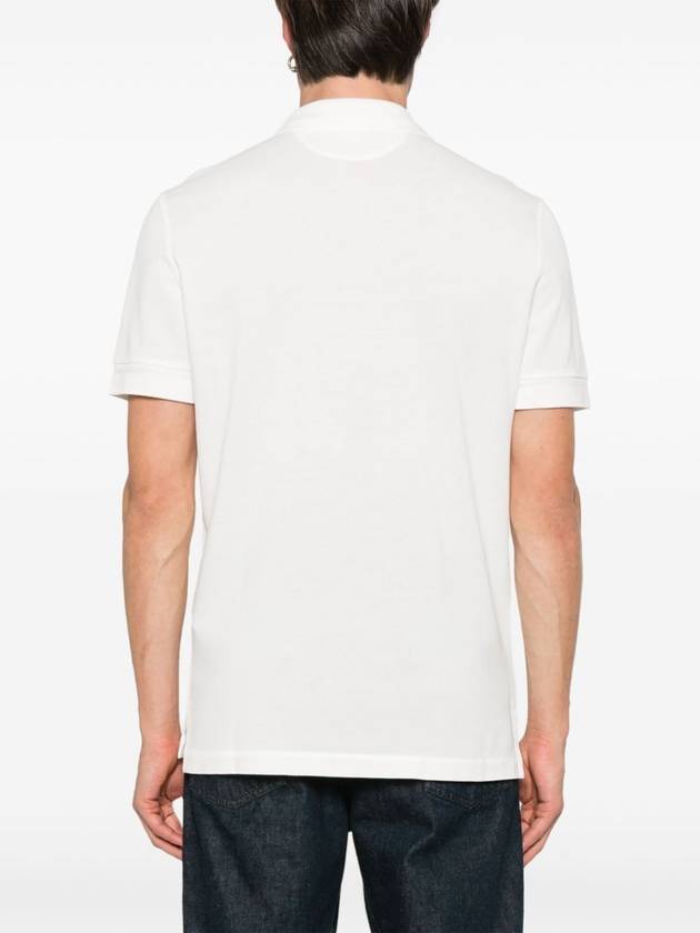 Cotton Short Sleeve Polo Shirt White - TOM FORD - BALAAN 5