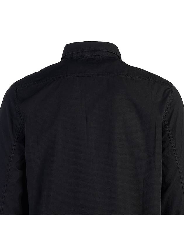 Lens Wappen Ripstop Shirt Zip Up Jacket Black - CP COMPANY - BALAAN 6