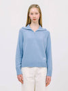 JK Boocle Half Zip Up Knit Top Sky Blue - JUN BY JUN K - BALAAN 1