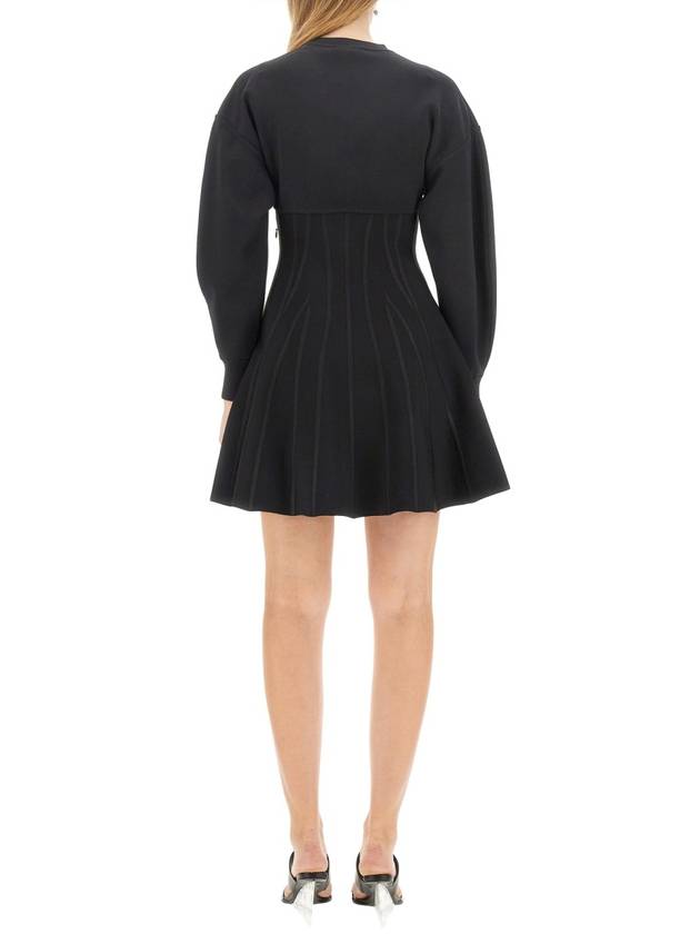 23 fw Wool Blend Dress WITH Embossed Stitch 768805Q1A7H1000 B0650736418 - ALEXANDER MCQUEEN - BALAAN 4