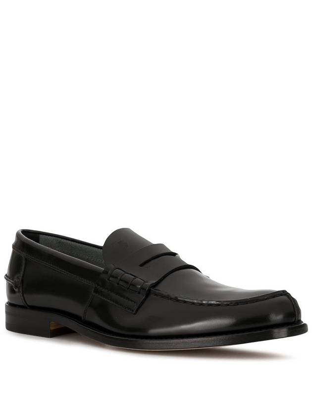 Stamped Monogram Semi-Shiny Leather Loafers Black - TOD'S - BALAAN 3