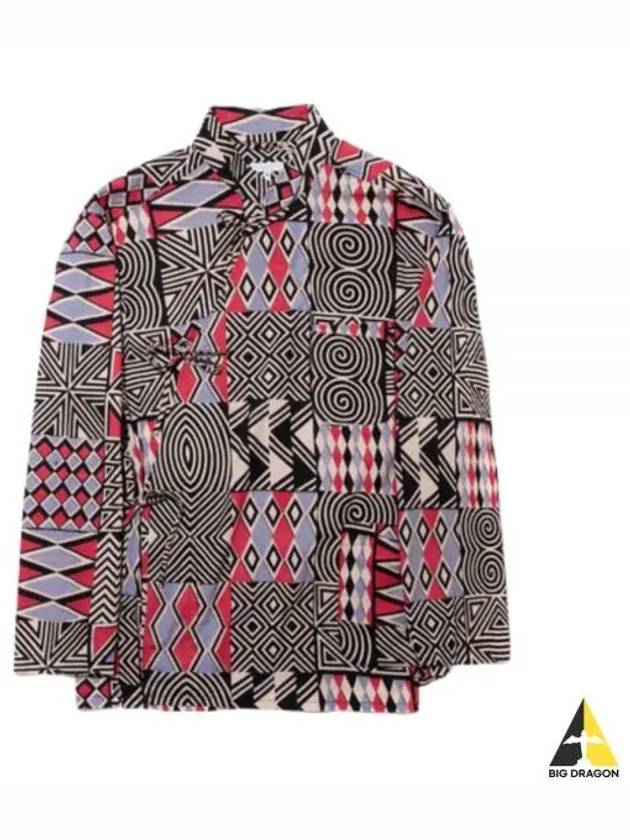 Tibetan African Print Cotton Long Sleeve Shirt Black Pink - ENGINEERED GARMENTS - BALAAN 2