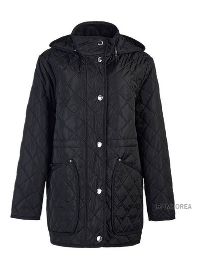 Diamond Quilted Long Nylon Jacket Black - BURBERRY - BALAAN 2