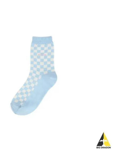 Blossom Checkerboard Socks 7013 Sky Blue - KANGOL - BALAAN 1