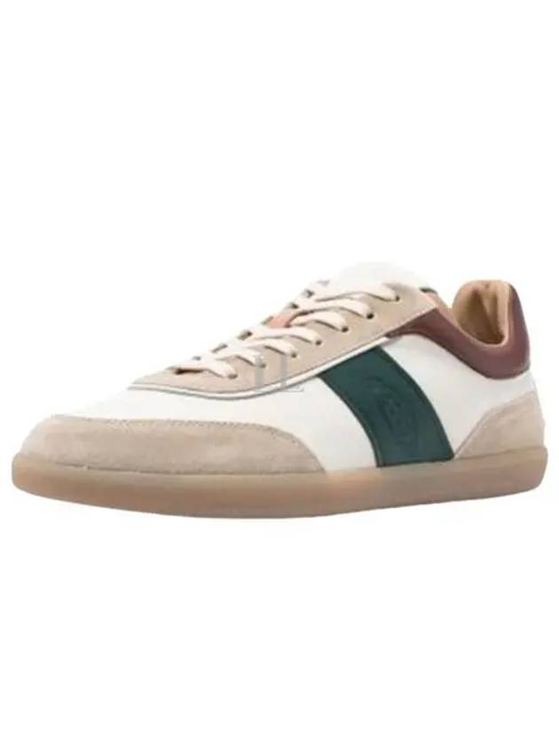 Tricolor Embossed Logo Low-Top Sneakers Brown Beige - TOD'S - BALAAN 2