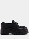 Triangle Logo Leather Loafers Black - PRADA - BALAAN 3