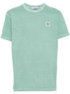 Organic Cotton Short Sleeve T-Shirt Light Green - STONE ISLAND - BALAAN 2