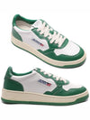 Men's Medalist Leather Low Top Sneakers Green - AUTRY - BALAAN 2