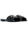 Women's Gancini Rhodes Logo Slippers Black - SALVATORE FERRAGAMO - BALAAN 4