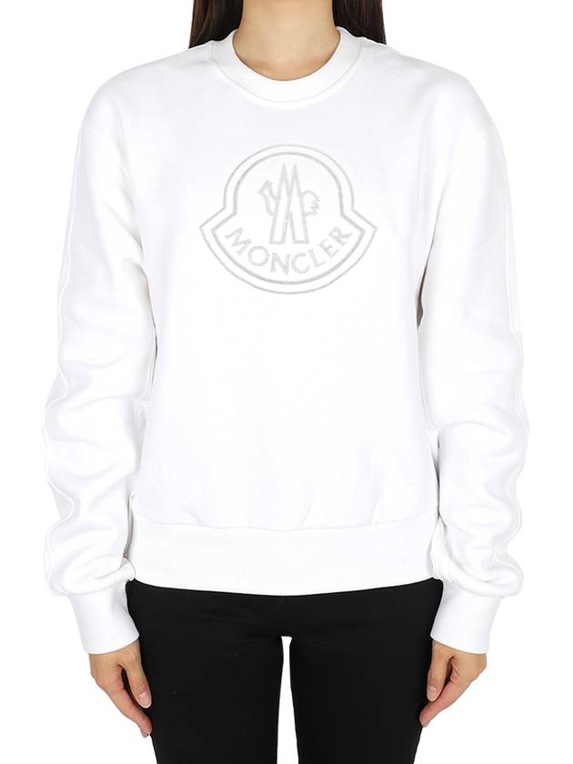 Moncler Women s Logo Bag Nylon Sweatshirt White 8G00028 809KX 001 - MONCLER - BALAAN 1