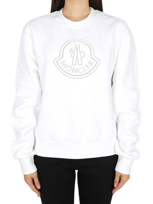 Moncler Women s Logo Bag Nylon Sweatshirt White 8G00028 809KX 001 - MONCLER - BALAAN 1