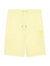 Men's Heart Logo Sweat Shorts Yellow - AMI - BALAAN.