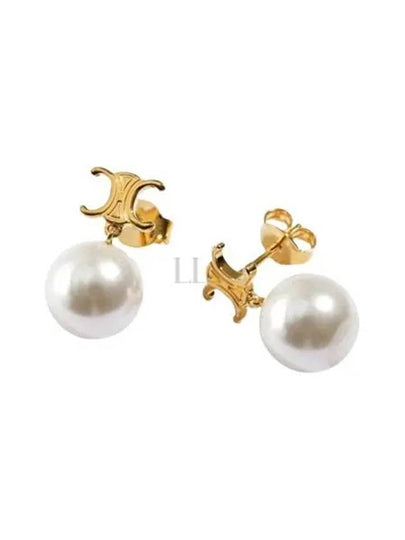 Pearl Drop Earrings White - CELINE - BALAAN 2