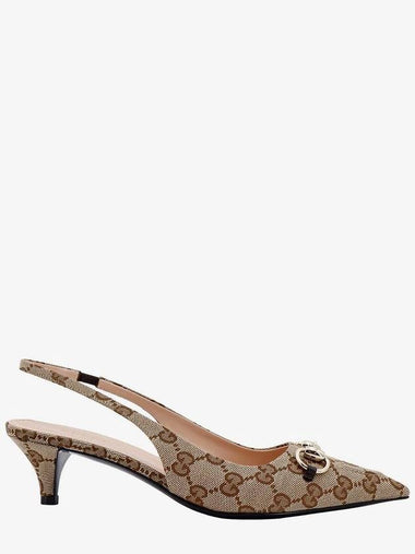 GG Low Slingback Heel Beige - GUCCI - BALAAN 1