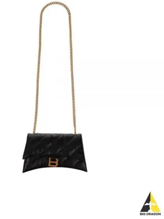 Crush XS Chain Quilted Shoulder Bag Black - BALENCIAGA - BALAAN 2