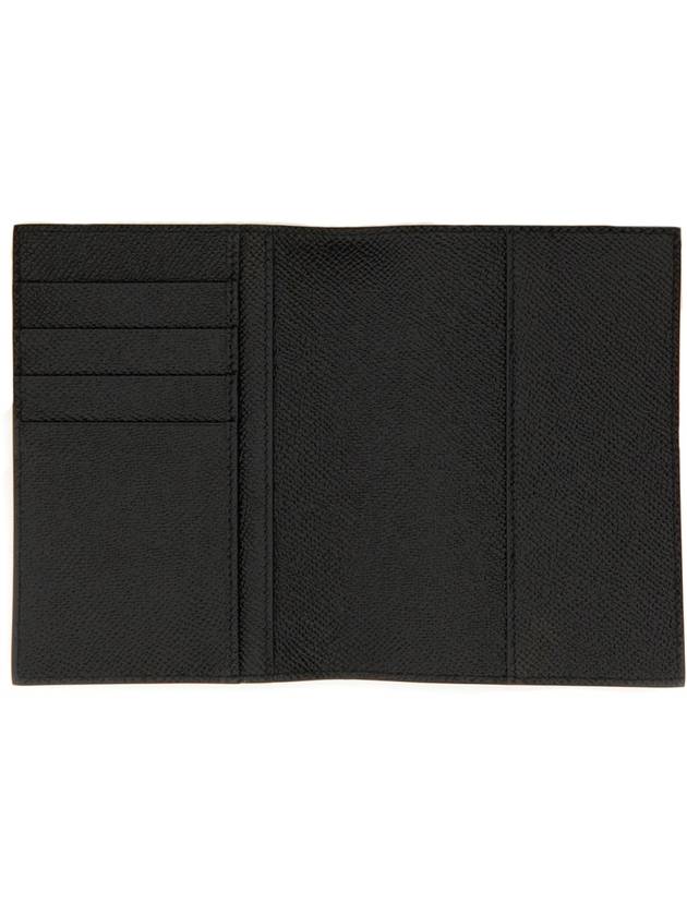 Logo Tag Calfskin Passport Wallet Black - DOLCE&GABBANA - BALAAN 4