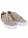 Women's House Check Leather Low Top Sneakers Tan - BURBERRY - BALAAN 3