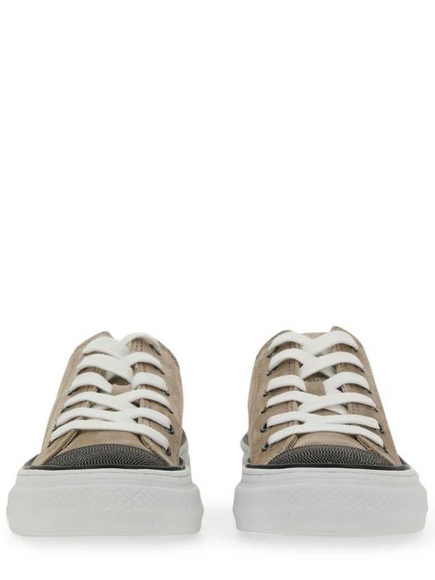 Suede Low Top Sneakers Beige - BRUNELLO CUCINELLI - BALAAN 4