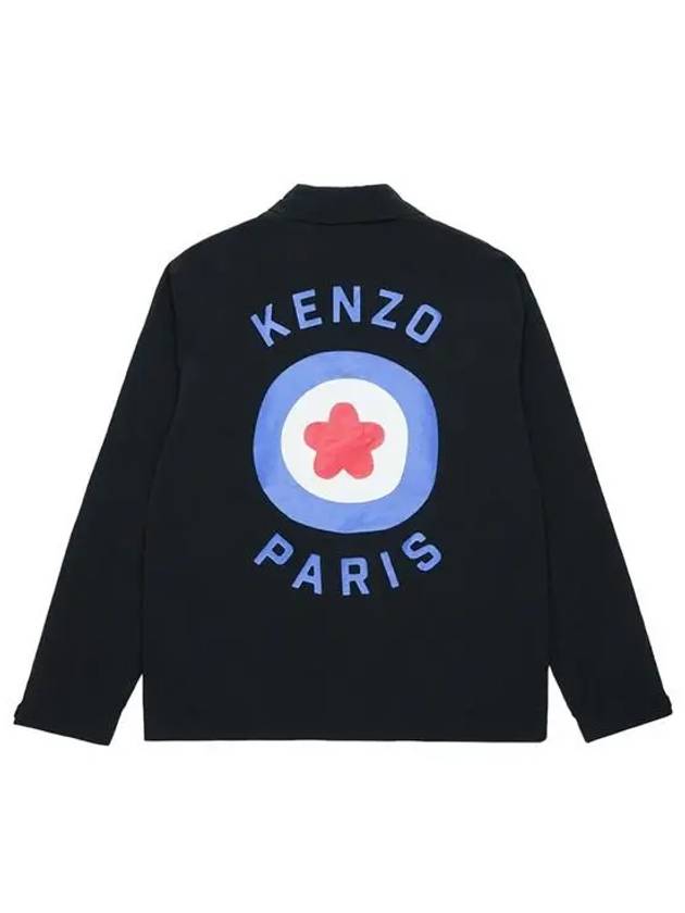 Target Print Coach Overshirt Jacket Black - KENZO - BALAAN 3