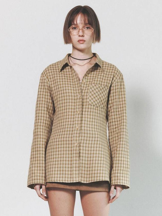 Ueyama Waist Line Check Shirt Mustard - NUAKLE - BALAAN 2