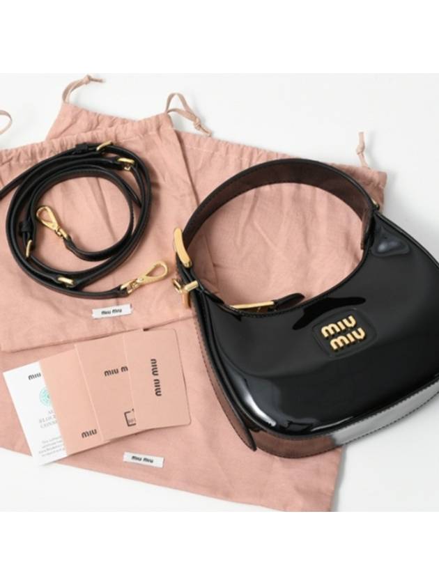 Patent Leather Hobo Shoulder Bag Black - MIU MIU - BALAAN 2