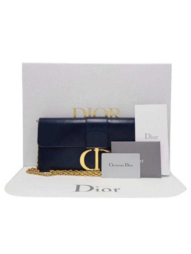 M9206UMPK Montaine 30 Navy Lambskin Gold Chain Clutch Cross Bag - DIOR - BALAAN 10