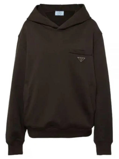 134702 1V26 F0192 Triangle cotton hoodie - PRADA - BALAAN 1