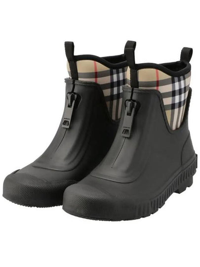 Vintage Check Neoprene Rubber Rain Boots Black Archive Beige - BURBERRY - BALAAN 2