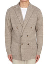 Men's Double Breasted Cardigan Beige - RVR LARDINI - BALAAN 1