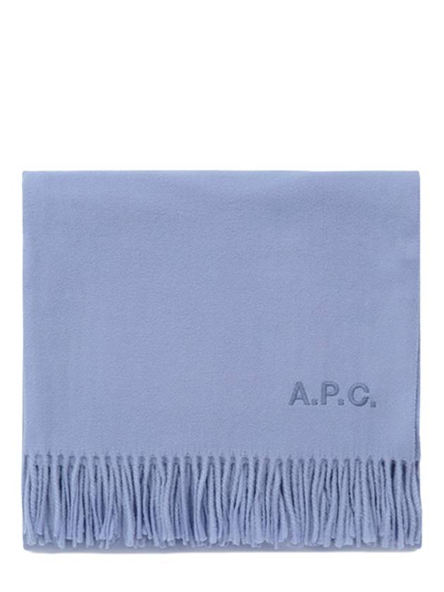 Signature Embroidered Logo Wool Muffler Lilac - A.P.C. - BALAAN 2