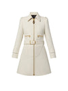 Wool Hopsack Belted Single Coat Light Beige - LOUIS VUITTON - BALAAN 1