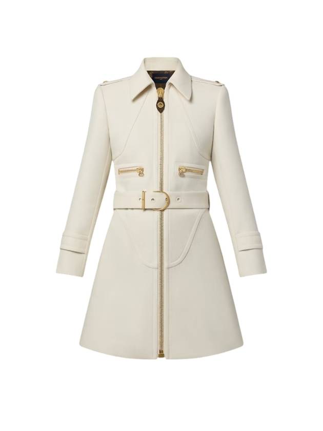 Wool Hopsack Belted Single Coat Light Beige - LOUIS VUITTON - BALAAN 1