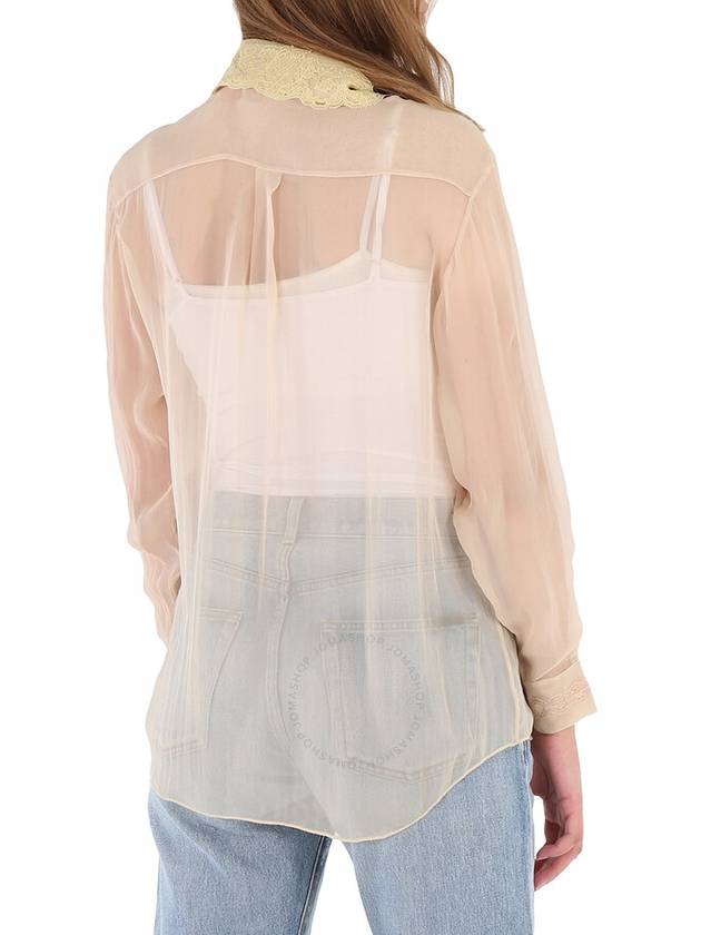 silk lace blouse beige - BURBERRY - BALAAN 4