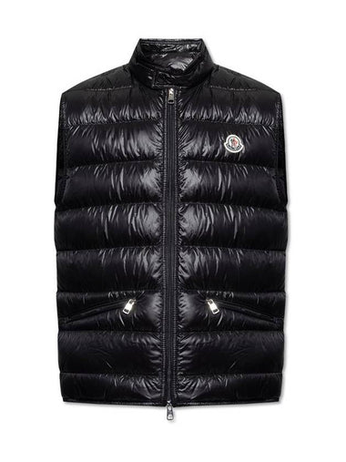 Gui Logo Patch Padded Vest Black - MONCLER - BALAAN 1