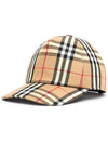 logo applique vintage check ball cap beige - BURBERRY - BALAAN.