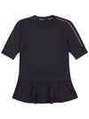 Golf Wear One Point Frill T-Shirt BLACK - WHITEBALL - BALAAN 4