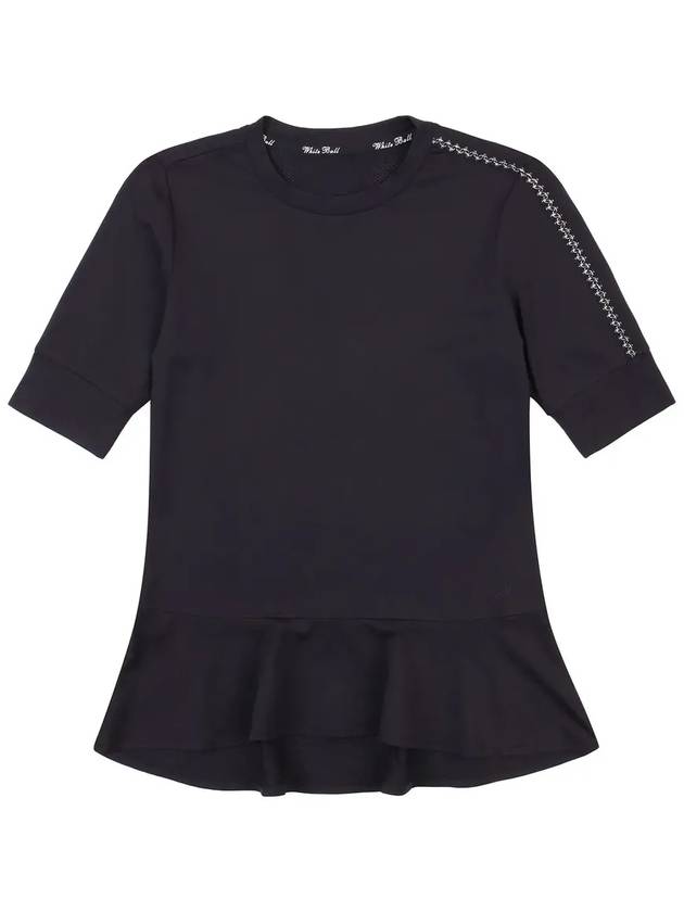 Golf Wear One Point Frill T-Shirt BLACK - WHITEBALL - BALAAN 4