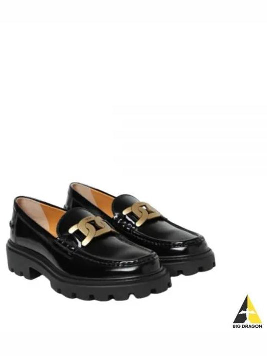 Women's Kate Metal Chain Leather Loafers Black - TOD'S - BALAAN 2