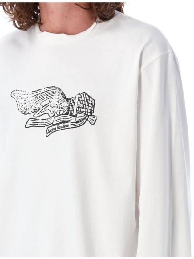 Wings Cotton Long Sleeve T-Shirt White - ACNE STUDIOS - BALAAN 4