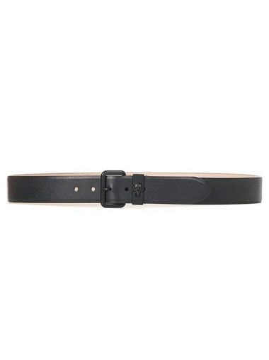 Skull Leather Belt Black - ALEXANDER MCQUEEN - BALAAN 1