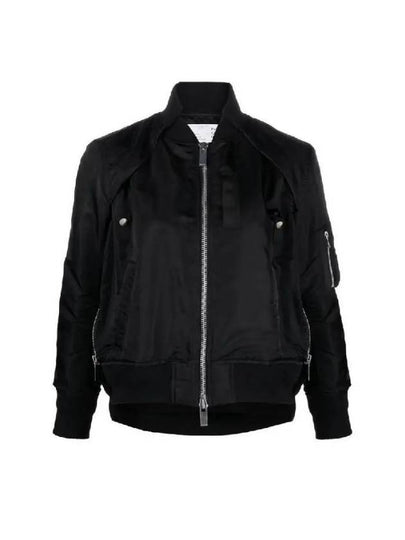 Zip-Up Detail Bomber Jacket Black - SACAI - BALAAN 2