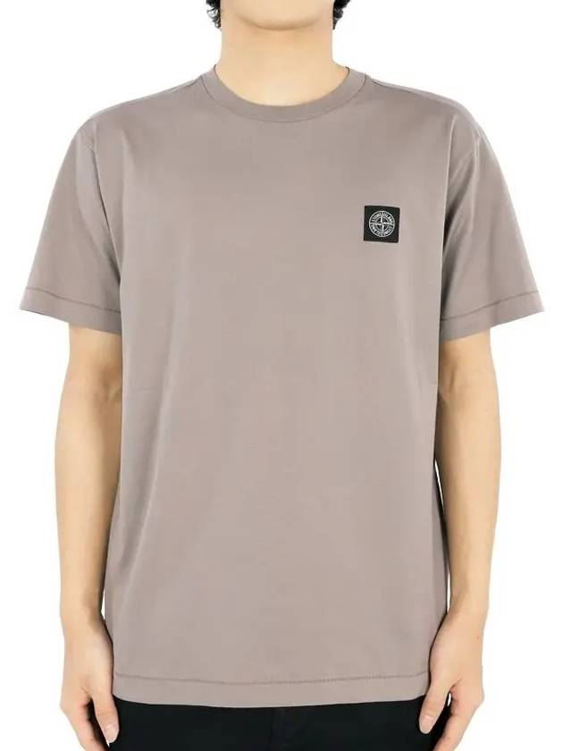 Logo Patch Short Sleeves T-Shirt Dove Grey - STONE ISLAND - BALAAN 3