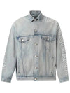 Embroidered Logo Denim Jacket Blue - BALENCIAGA - BALAAN 2