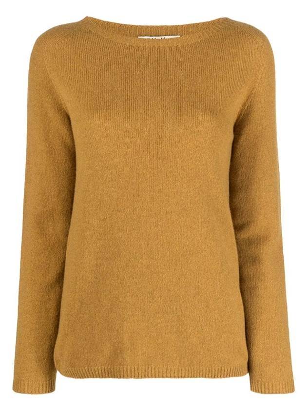 Women's Giori Wool Cashmere Knit Top Ochre - S MAX MARA - BALAAN 1