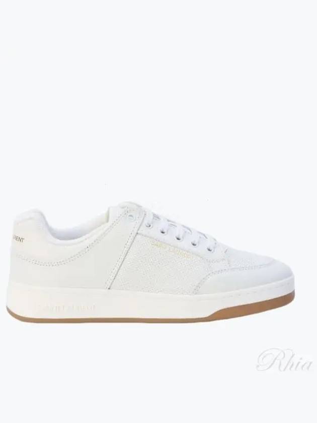 SL 61 Logo Signature Leather Low Top Sneakers White - SAINT LAURENT - BALAAN 2