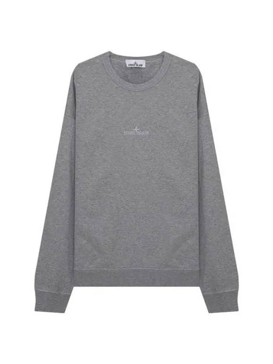 Garment Dyed Cotton Embroidery Logo Sweatshirt Grey - STONE ISLAND - BALAAN 1