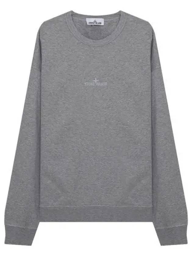 Garment Dyed Cotton Embroidery Logo Sweatshirt Grey - STONE ISLAND - BALAAN 1