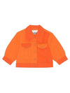 Women's Cotton Crop Denim Jacket Orange - GANNI - BALAAN 1