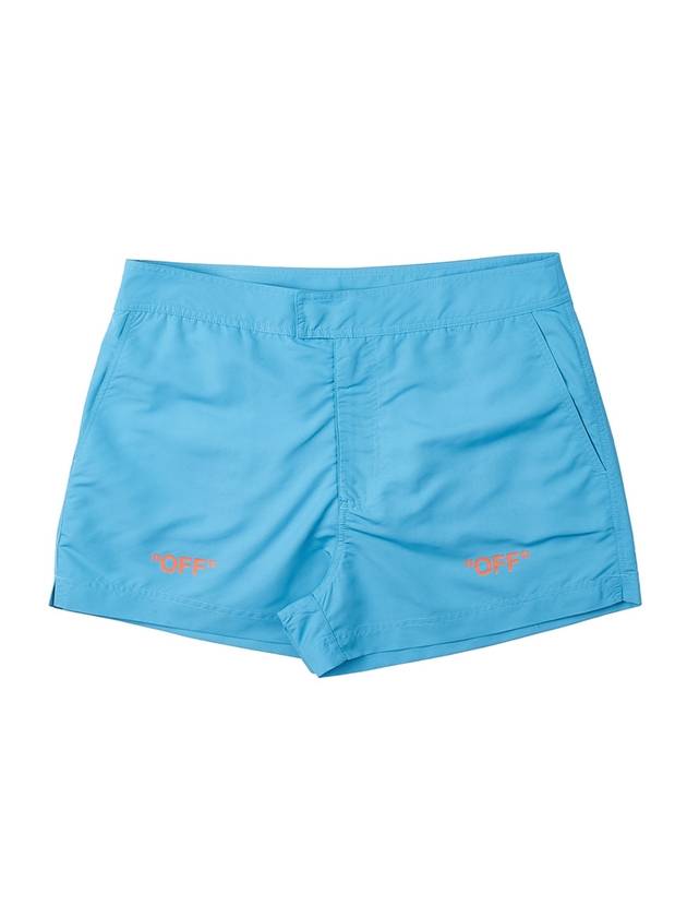 Logo Printing Swim Shorts Blue - OFF WHITE - BALAAN 1