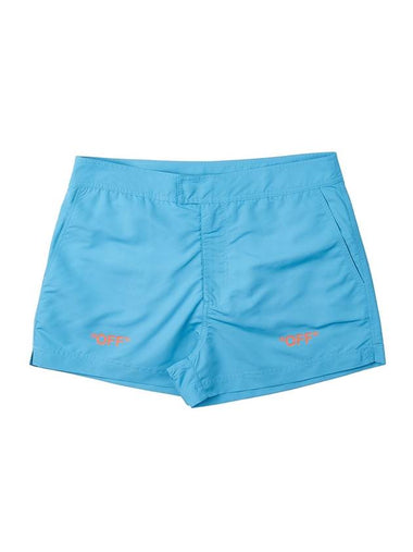 Logo Printing Swim Shorts Blue - OFF WHITE - BALAAN 1